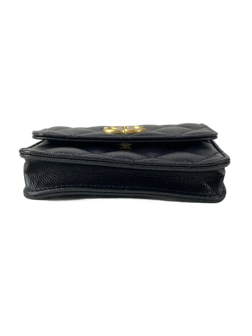 Chanel Waist Pouch Quilted Black Mini Bag Chain Belt Matt Togo